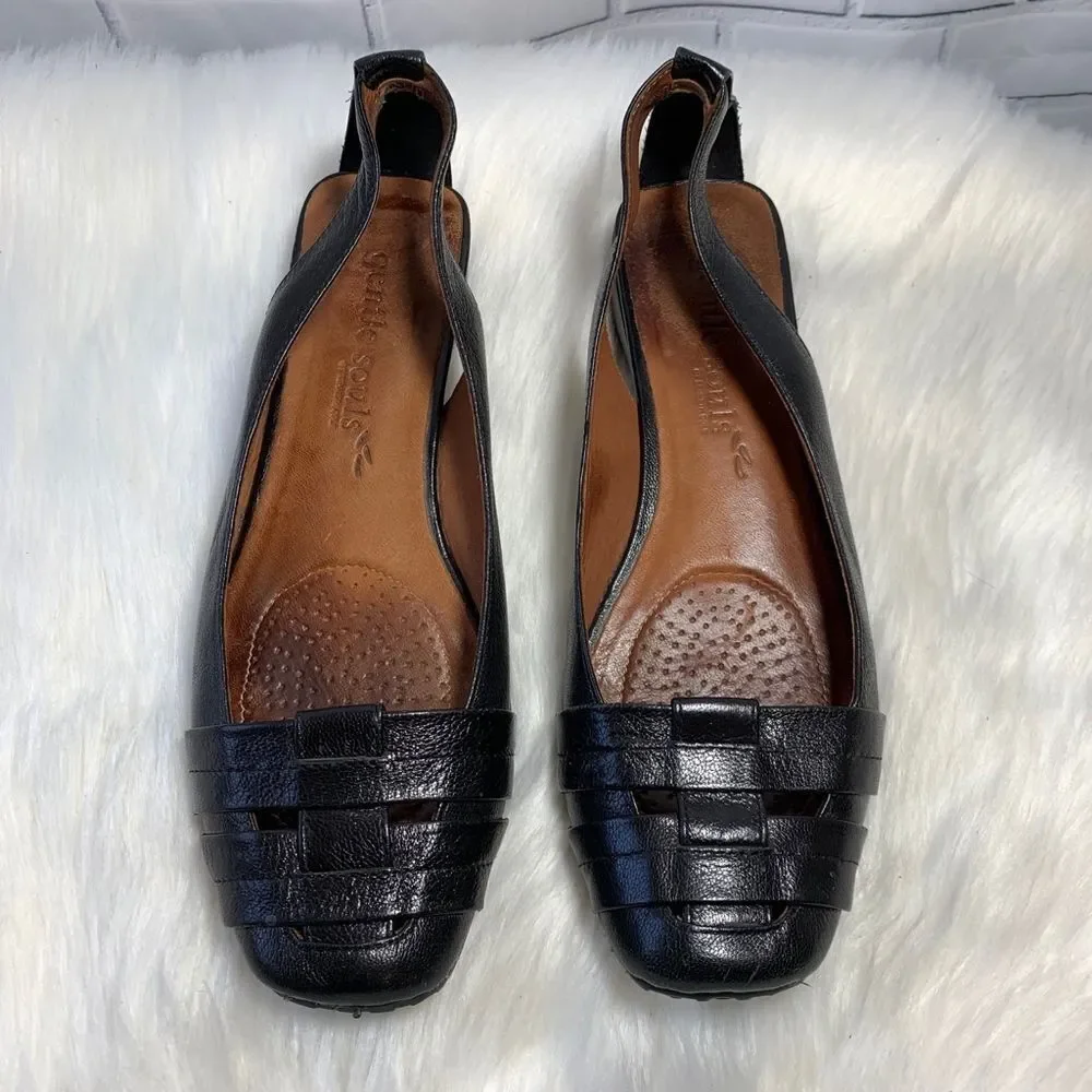 Gentle Souls It's So Fun Black Wedge Flats Sz 8.5 - Picture 4 of 6